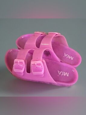 Mia Girl Jelly Sandals Size 3 Purple Pink Adjustable Strap Summer Shoes